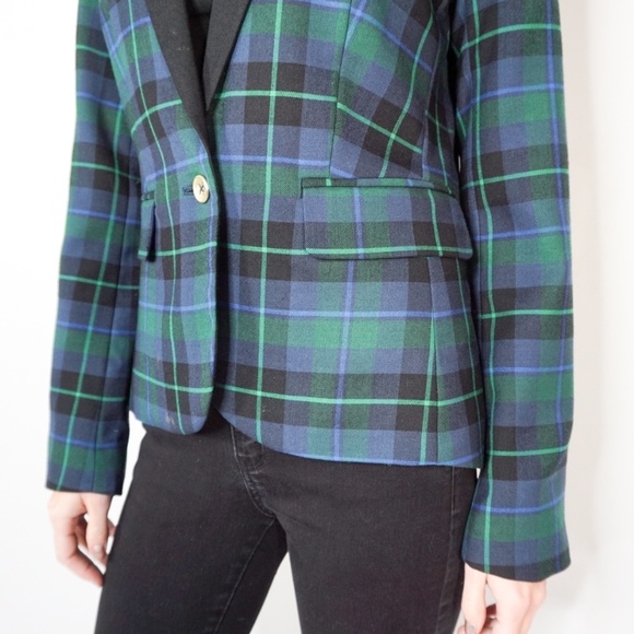 TOMMY HILFIGER Wool Blend Tartan Plaid Blazer - Picture 8 of 8